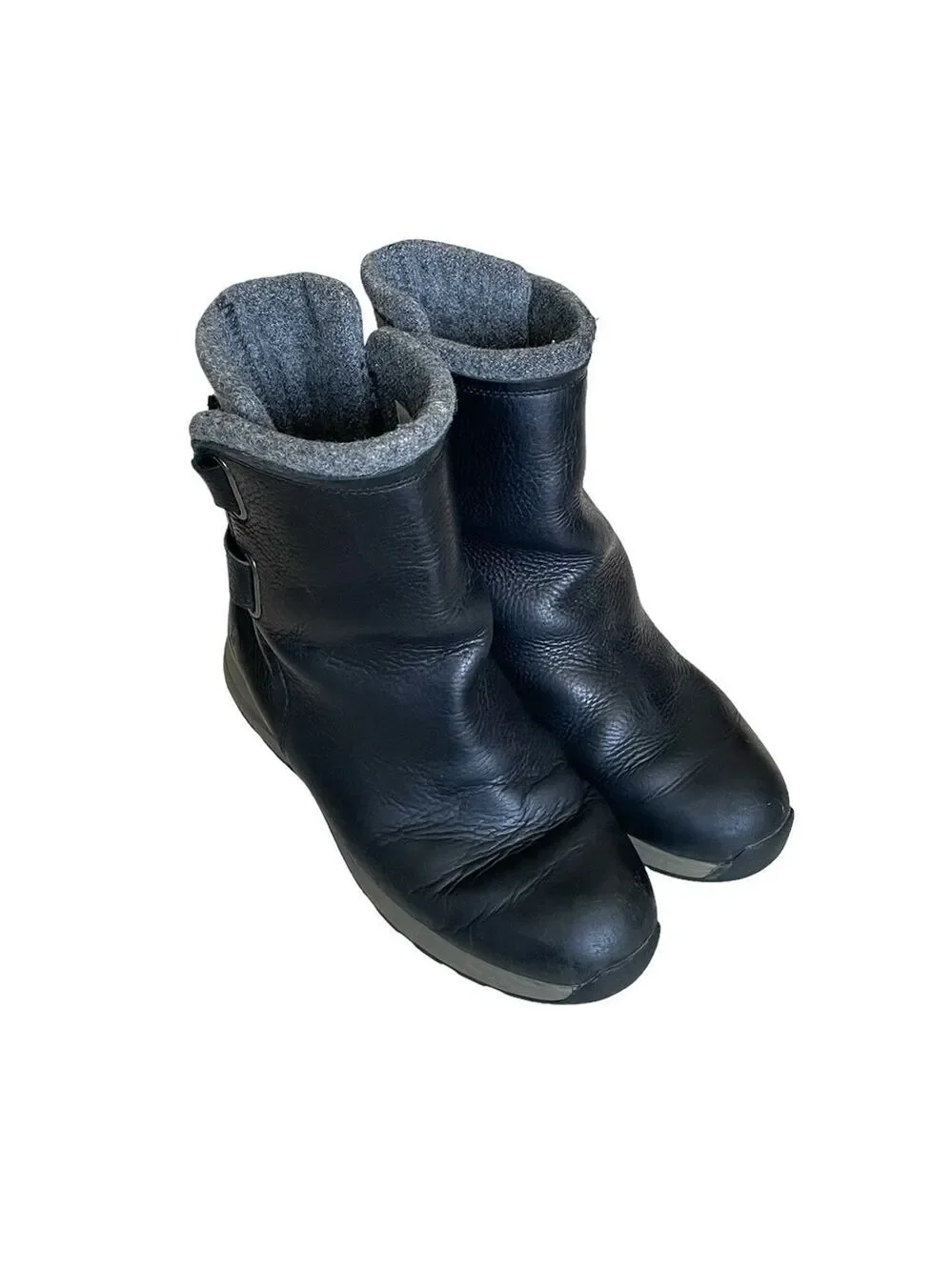 WOOLRICH Black Leather Winter Ankle Boots 10